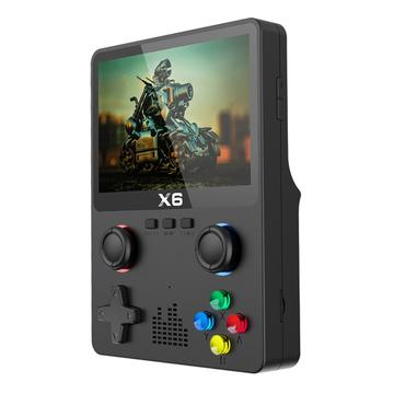 X6 HD 3,5-tumsskärm Handhållen spelkonsol Inbyggd videospelmaskin med dubbla styrspakar - Svart