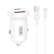 XO CC69 30W bil-laddare med dubbla portar och USB-C-kabel