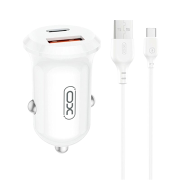 XO CC69 30W bil-laddare med dubbla portar och USB-C-kabel