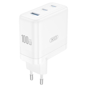 XO CE35 100W PD väggladdare - 2x USB-C & USB-A - Vit