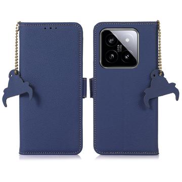 Xiaomi 14 Pro Läder Plånboksfodral med RFID - Blå