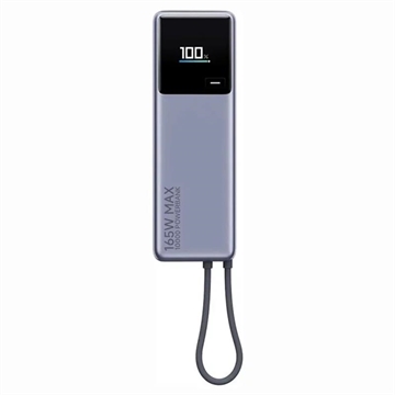 Xiaomi 165W Powerbank med integrerad USB-C-kabel 10000mAh - Grå