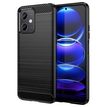 Xiaomi Redmi Note 12/Poco X5 Borstat TPU Skal - Kolfiber - Svart