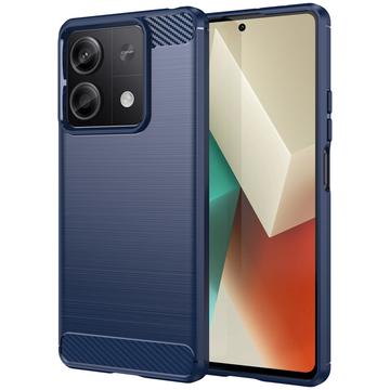 Xiaomi Redmi Note 13 Borstat TPU Skal - Kolfiber - Blå