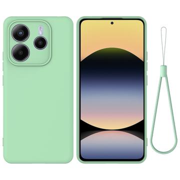 Xiaomi Redmi Note 14 5G Flytande silikon skal med handrem - Grön