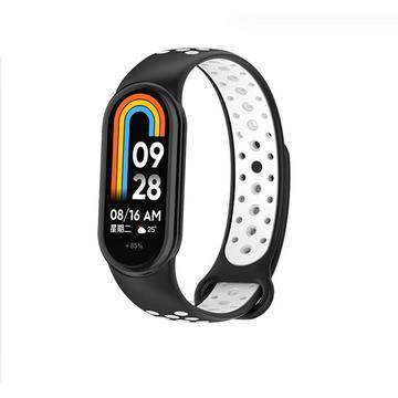 Xiaomi Smart Band 8/9 Beline Design Silikonrem - Svart / Vit