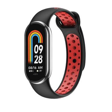 Xiaomi Smart Band 8/9 Beline Design Silikonrem - Röd / Svart