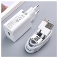 Xiaomi USB Laddare & USB-C Kabel MDY-11-EP - 3A, 22.5W - Vit