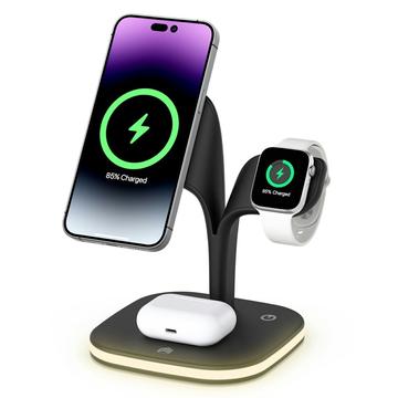 YM-UD22 Pro 3-i-1 MagSafe laddningsstation med nattlampa - 15W - Svart