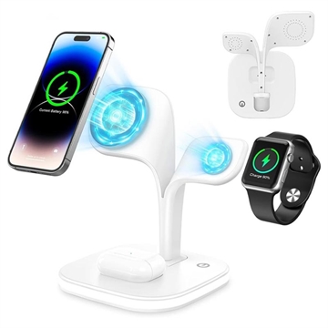 YM-UD22 Pro 3-i-1 MagSafe laddningsstation med nattlampa - 15W
