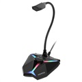 Yanmai G35 Svanhals Skrivbord Mikrofon med RGB-ljus - Svart