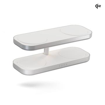 Zens Aluminium Quattro Wireless Charger Pro 4 med 65W strömadapter - MagSafe-kompatibel, Qi2