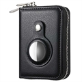 Dragkedjeplånbok med Apple AirTag Hållare och RFID - Svart