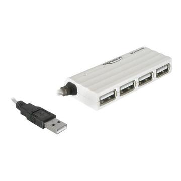 Delock 4-portars USB 2.0 Extern Hub - Vit