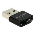 Delock Adapter HDMI-A hona > USB Typ-A hane - Svart