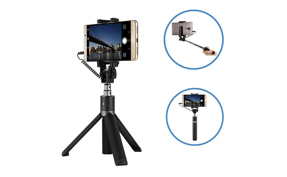 Selfie stick med kabel & stativ från Huawei