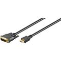 Goobay DVI-D / HDMI Kabel - 3m - Guldpläterad - Svart