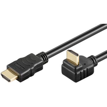 Goobay 270-graders Vinklad HDMI 1.4 Kabel med Ethernet - 0.5m - Svart