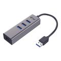 I-Tec 3-portars USB 3.0 Metal Hub + Gigabit Ethernet-adapter - Grå