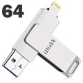 iDiskk OTG USB-minne - USB Type-A/Lightning - 64GB