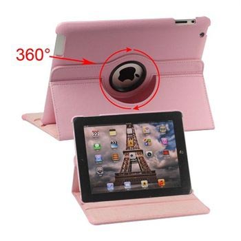 iPad 2/iPad 3/iPad 4 360-graders roterande fodral - rosa