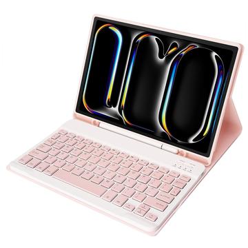 iPad Pro 11 2024/2025 Fodral med Bluetooth-tangentbord - Rosa