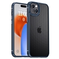 iPhone 15 iPaky Hybrid Skal - Kolfiber - Blå