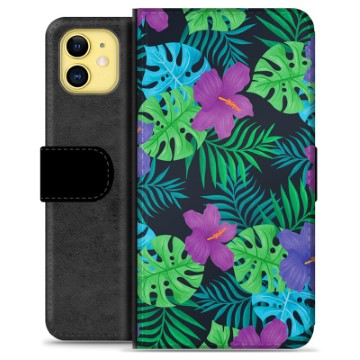iPhone 11 Premium Plånboksfodral - Tropiska Blommor