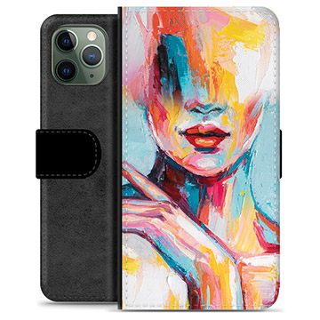 iPhone 11 Pro Premium Plånboksfodral - Abstrakt Porträtt