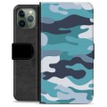 iPhone 11 Pro Premium Plånboksfodral - Blå Kamouflage