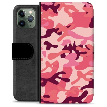 iPhone 11 Pro Premium Plånboksfodral - Rosa Kamouflage
