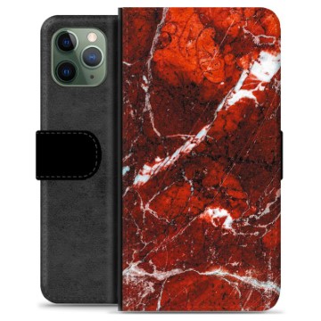 iPhone 11 Pro Premium Plånboksfodral - Röd Marmor