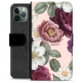 iPhone 11 Pro Premium Plånboksfodral - Romantiska Blommor