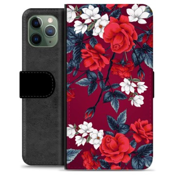 iPhone 11 Pro Premium Plånboksfodral - Vintage Blommor