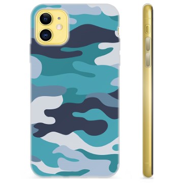 iPhone 11 TPU-Skal - Blå Kamouflage