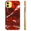 iPhone 11 TPU-Skal - Röd Marmor