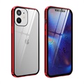 iPhone 12 Mini Magnetiskt Skal med Härdat Glas - Röd