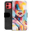 iPhone 12 mini Premium Plånboksfodral - Abstrakt Porträtt