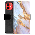 iPhone 12 mini Premium Plånboksfodral - Elegant Marmor