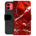 iPhone 12 mini Premium Plånboksfodral - Räd Marmor