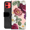 iPhone 12 mini Premium Plånboksfodral - Romantiska Blommor