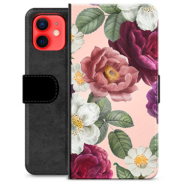 iPhone 12 mini Premium Plånboksfodral - Romantiska Blommor