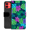 iPhone 12 mini Premium Plånboksfodral - Tropiska Blommor
