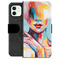 iPhone 12 Premium Plånboksfodral - Abstrakt Porträtt