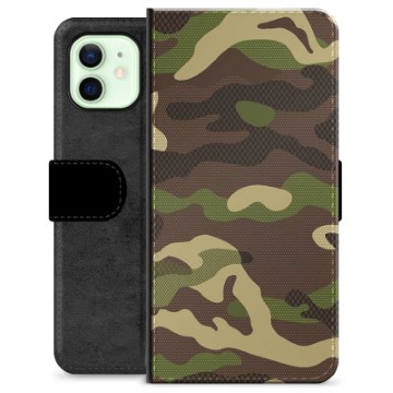 iPhone 12 Premium Plånboksfodral - Kamouflage