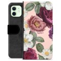 iPhone 12 Premium Plånboksfodral - Romantiska Blommor