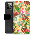 iPhone 12 Pro Max Premium Plånboksfodral - Rosa Blommor
