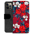 iPhone 12 Pro Max Premium Plånboksfodral - Vintage Blommor