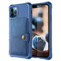 iPhone 12 Pro Max TPU-skal med Korthållare - Blå