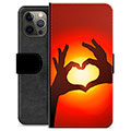 iPhone 12 Pro Max Premium Plånboksfodral - Hjärtsiluett